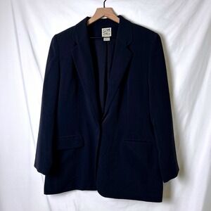 TravelSmith Womens Blazer Navy Blue Size 16 Travel Jacket Business Casual Office